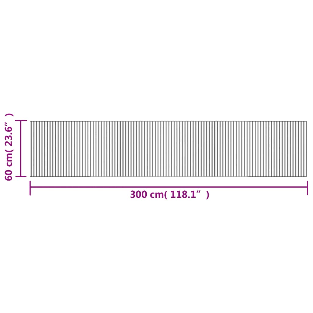 Tappeto Rettangolare Nero 60x300 cm in Bambù