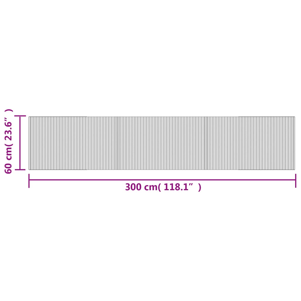 Tappeto Rettangolare Grigio 60x300 cm in Bambù