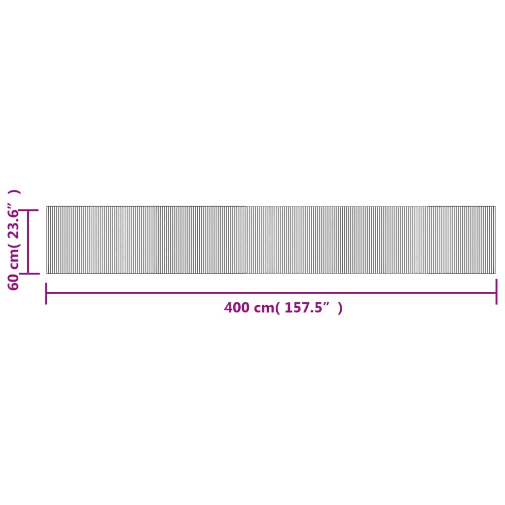 Tappeto Rettangolare Marrone Scuro 60x400 cm in Bambù