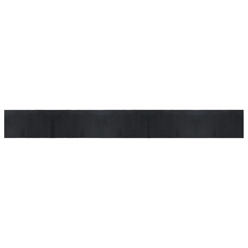 Tappeto Rettangolare Nero 60x500 cm in Bambù