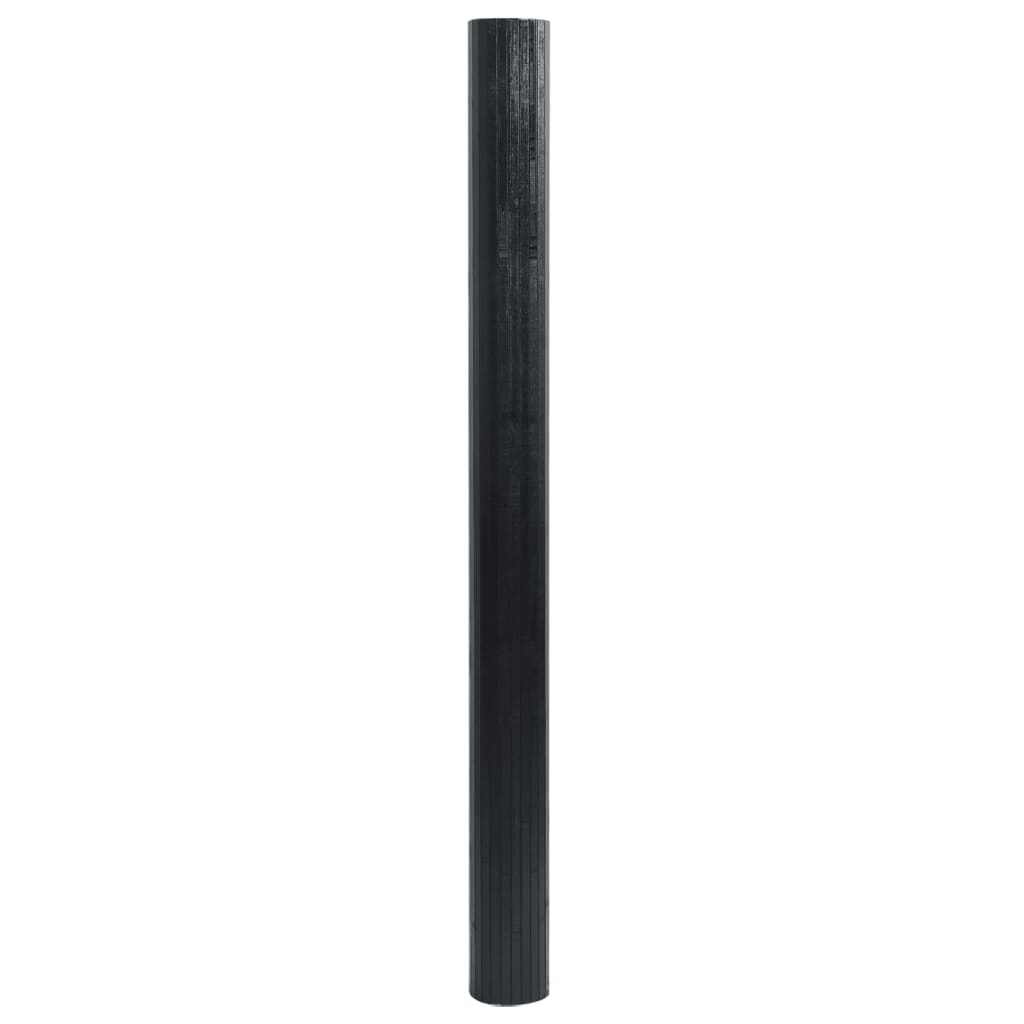 Tappeto Rettangolare Nero 60x500 cm in Bambù