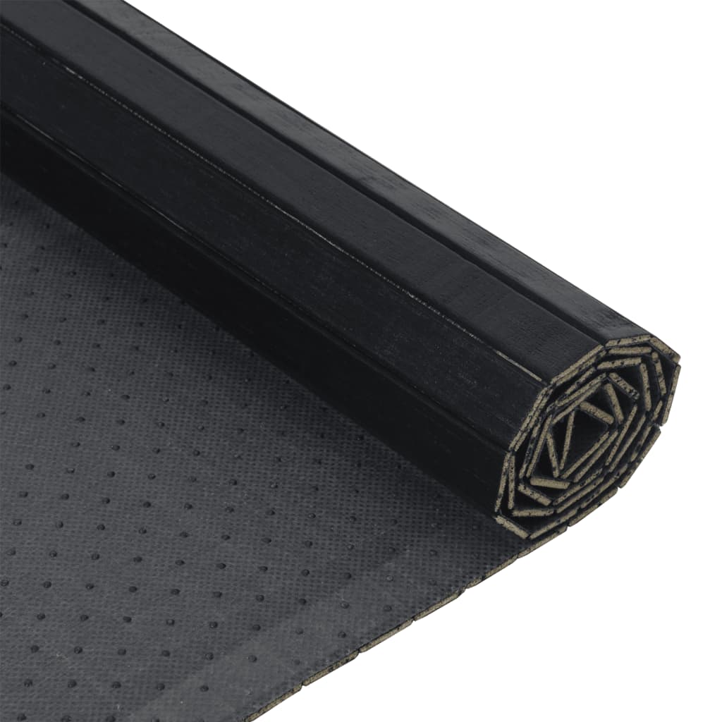 Tappeto Rettangolare Nero 70x100 cm in Bambù