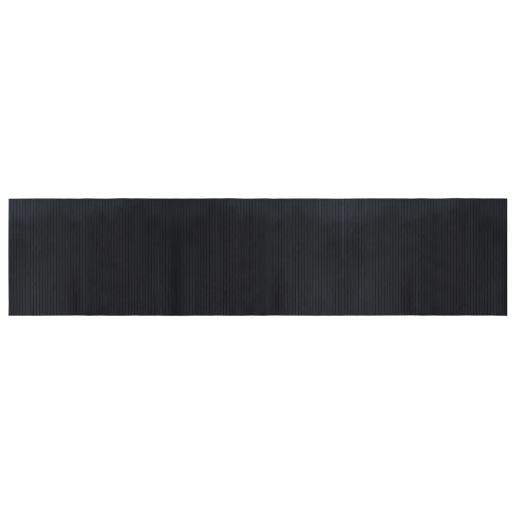 Tappeto Rettangolare Nero 70x300 cm in Bambù