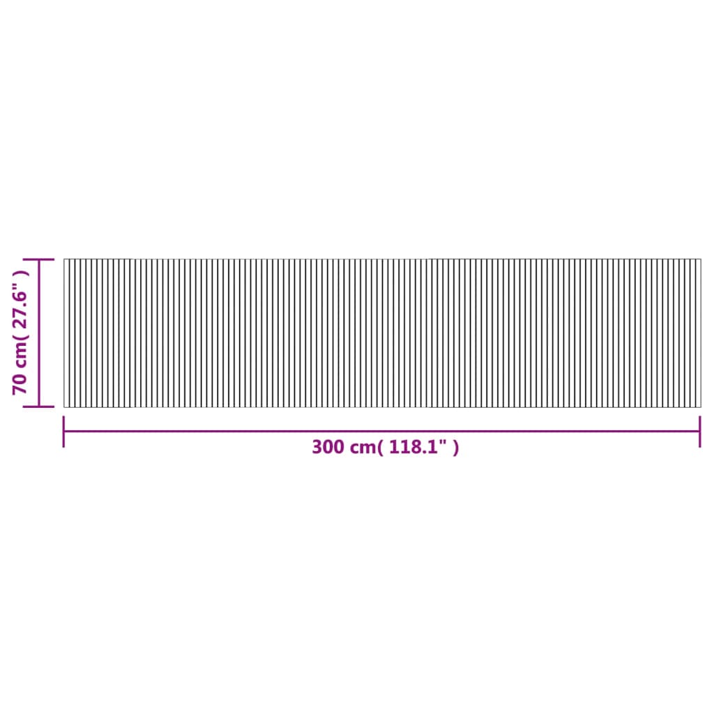 Tappeto Rettangolare Nero 70x300 cm in Bambù