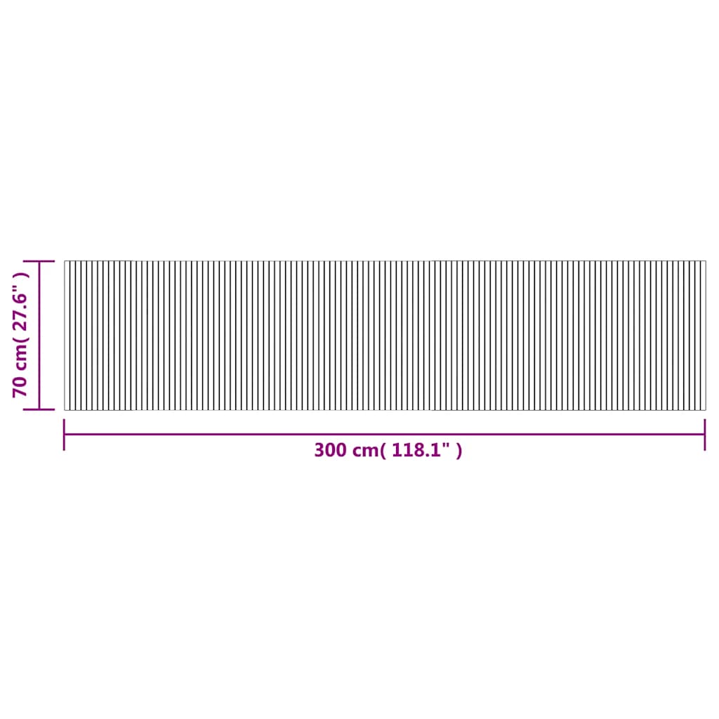 Tappeto Rettangolare Marrone 70x300 cm in Bambù