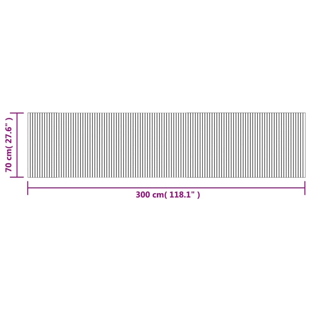 Tappeto Rettangolare Marrone Scuro 70x300 cm in Bambù