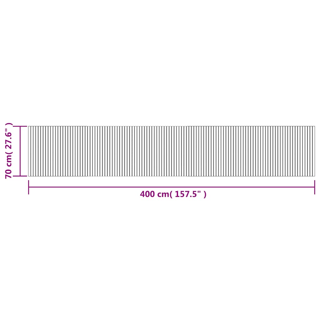 Tappeto Rettangolare Marrone 70x400 cm in Bambù