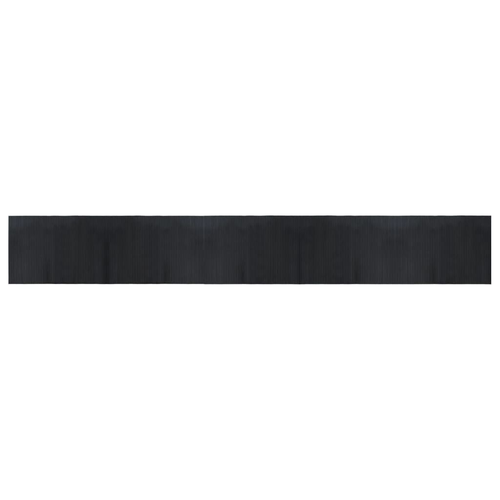 Tappeto Rettangolare Nero 70x500 cm in Bambù