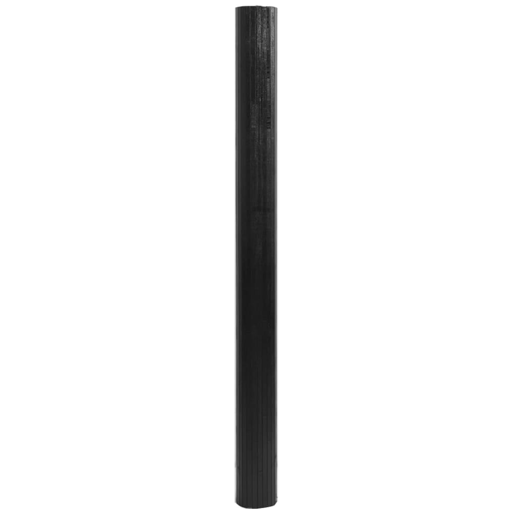 Tappeto Rettangolare Nero 80x100 cm in Bambù
