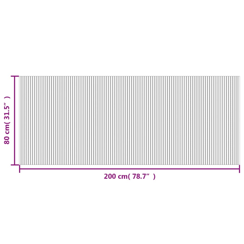 Tappeto Rettangolare Nero 80x200 cm in Bambù