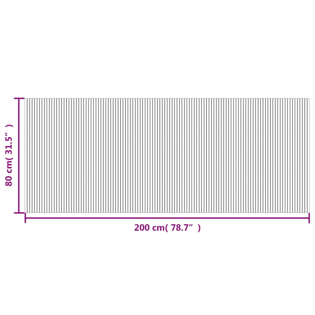 Tappeto Rettangolare Grigio 80x200 cm in Bambù