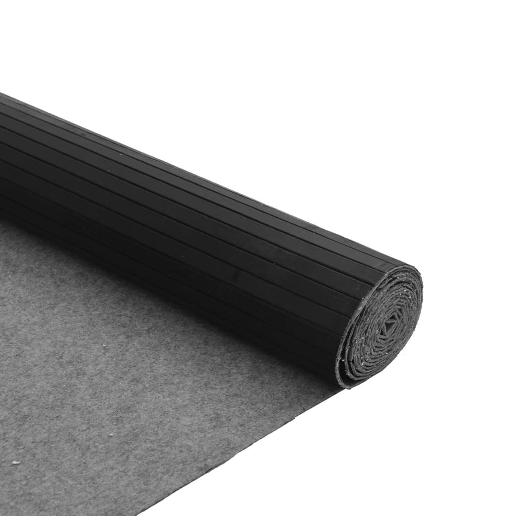 Tappeto Rettangolare Nero 80x300 cm in Bambù