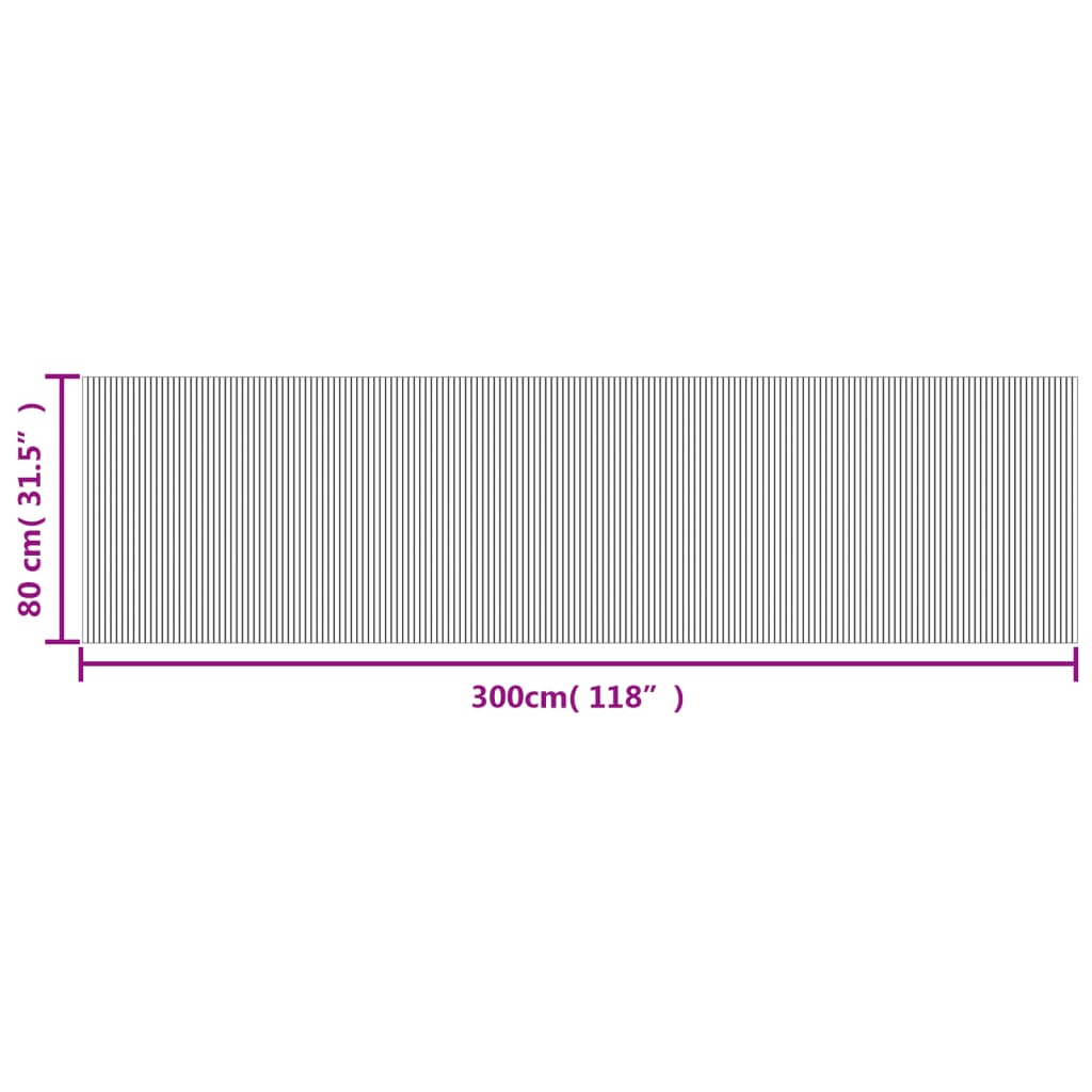 Tappeto Rettangolare Grigio 80x300 cm in Bambù