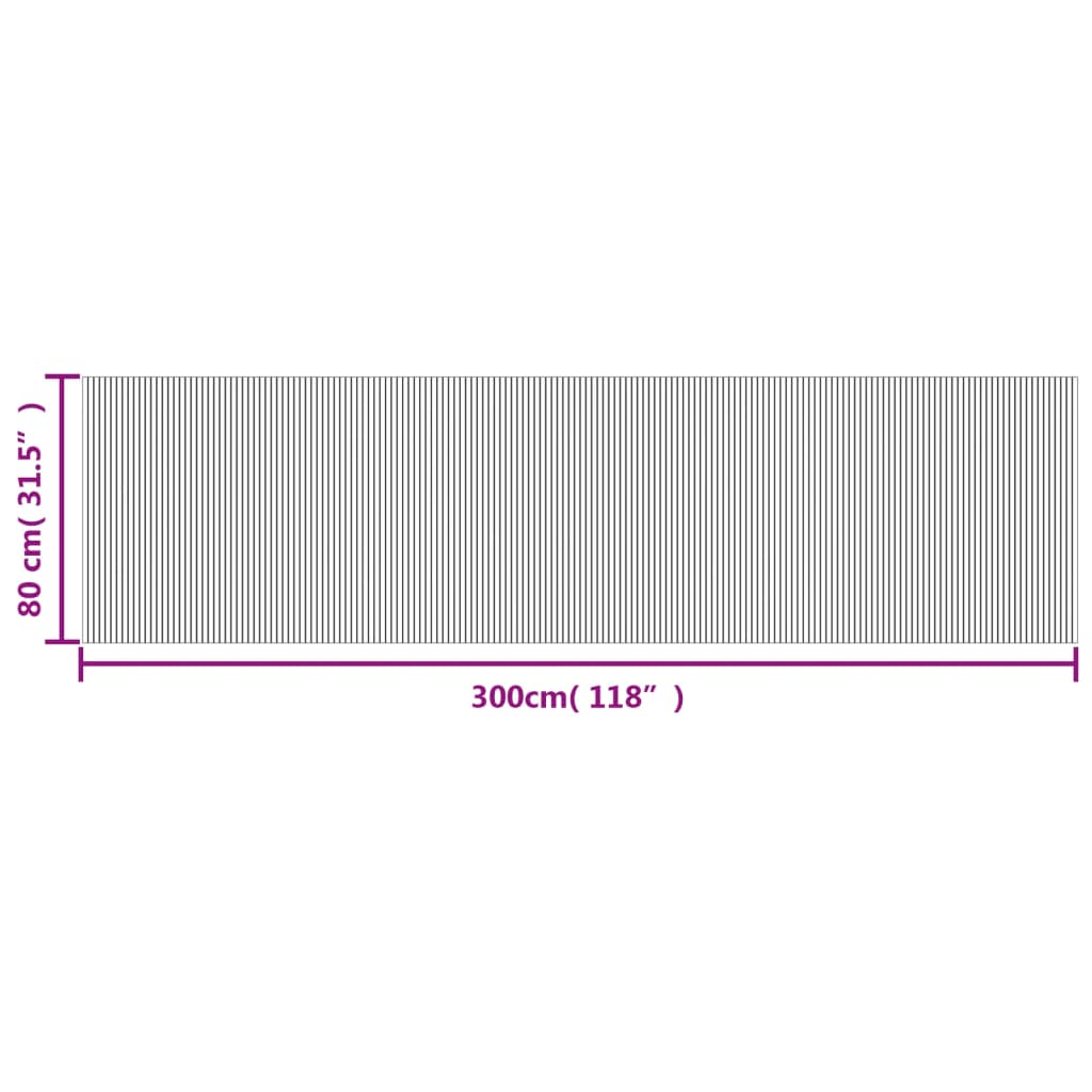 Tappeto Rettangolare Marrone Scuro 80x300 cm in Bambù