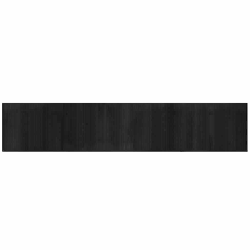 Tappeto Rettangolare Nero 80x400 cm in Bambù