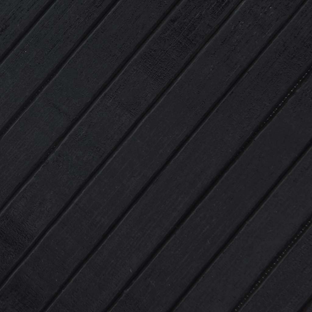 Tappeto Rettangolare Nero 80x400 cm in Bambù
