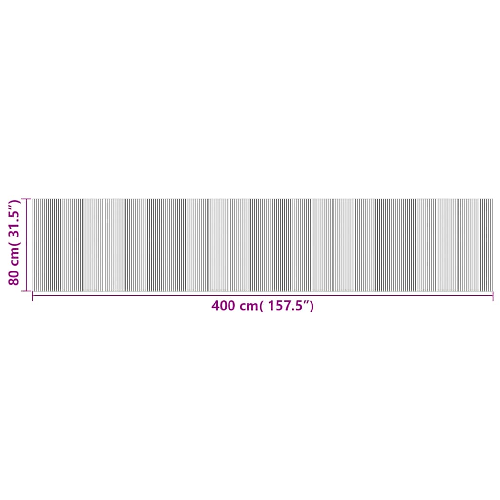 Tappeto Rettangolare Marrone 80x400 cm in Bambù