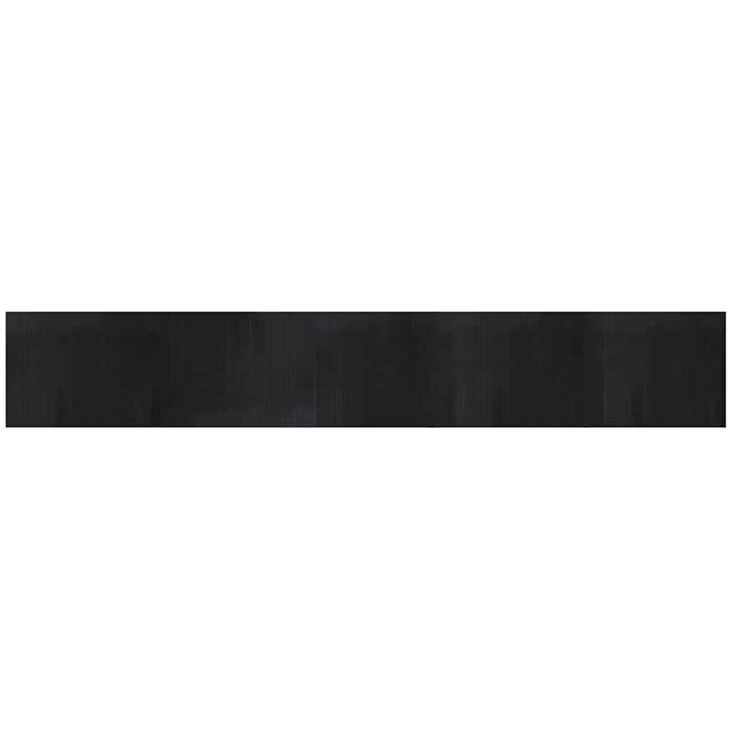 Tappeto Rettangolare Nero 80x500 cm in Bambù