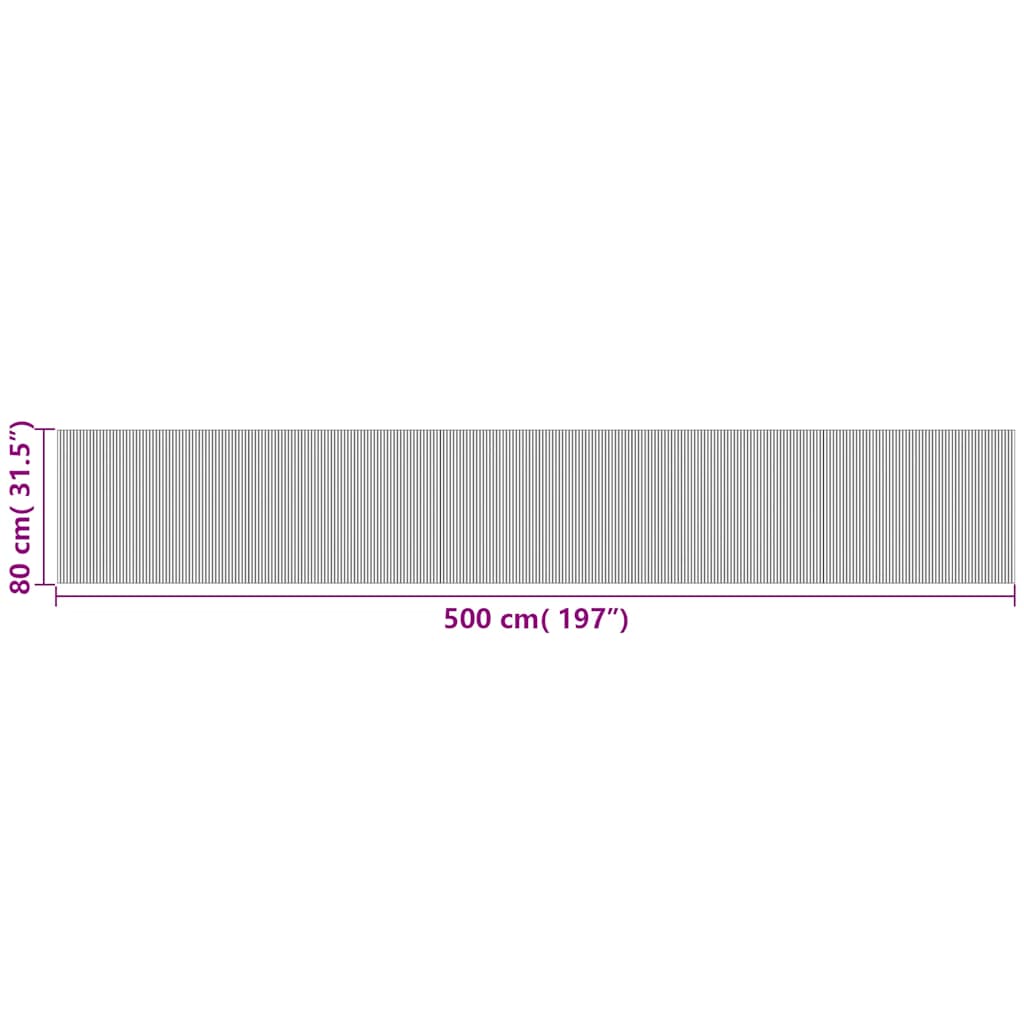 Tappeto Rettangolare Marrone 80x500 cm in Bambù
