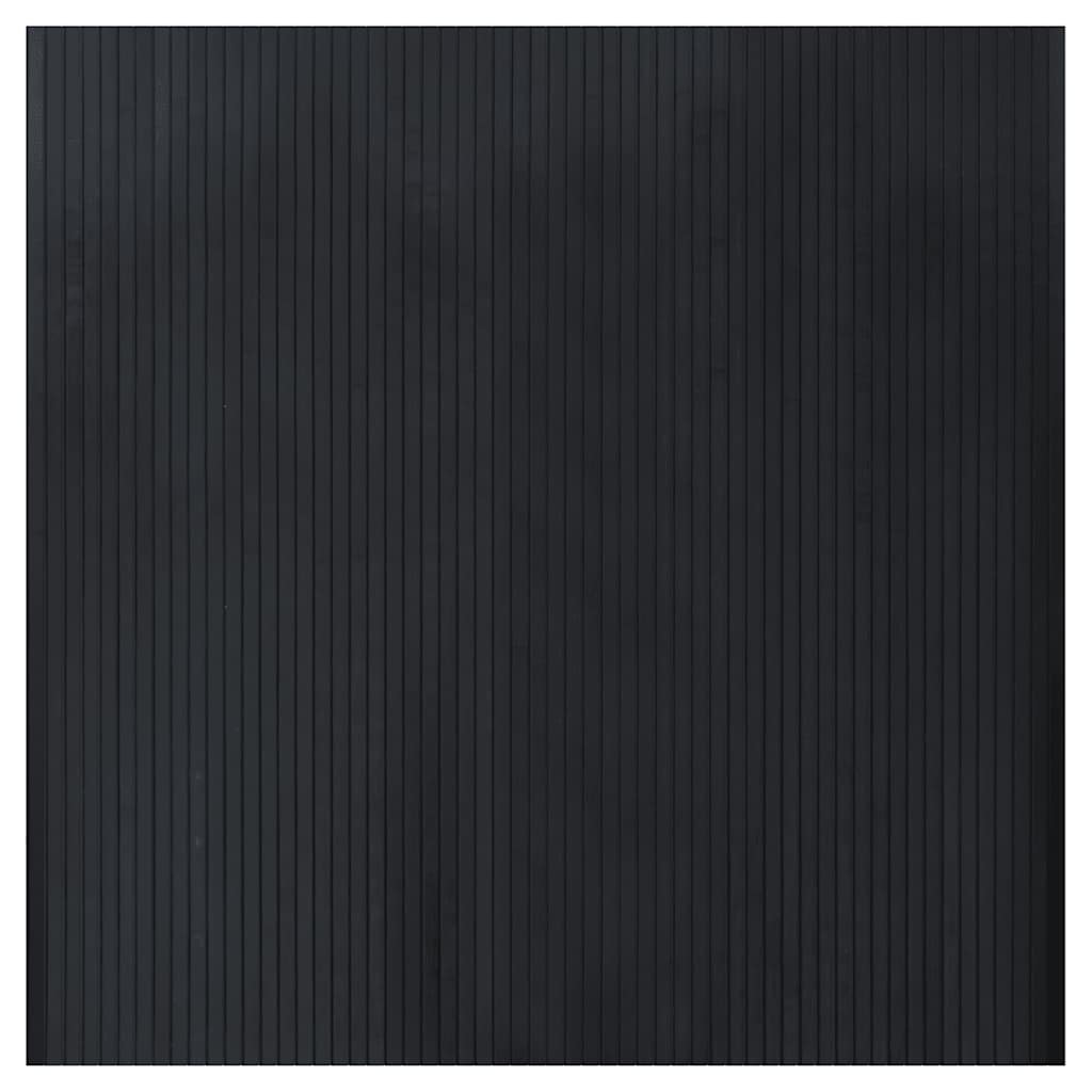 Tappeto Rettangolare Nero 100x100 cm in Bambù