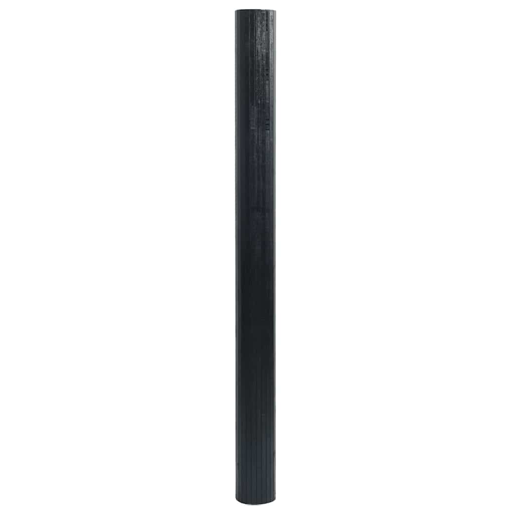 Tappeto Rettangolare Nero 100x100 cm in Bambù