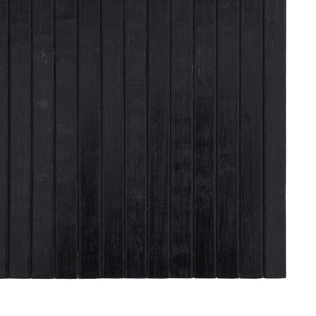 Tappeto Rettangolare Nero 100x100 cm in Bambù