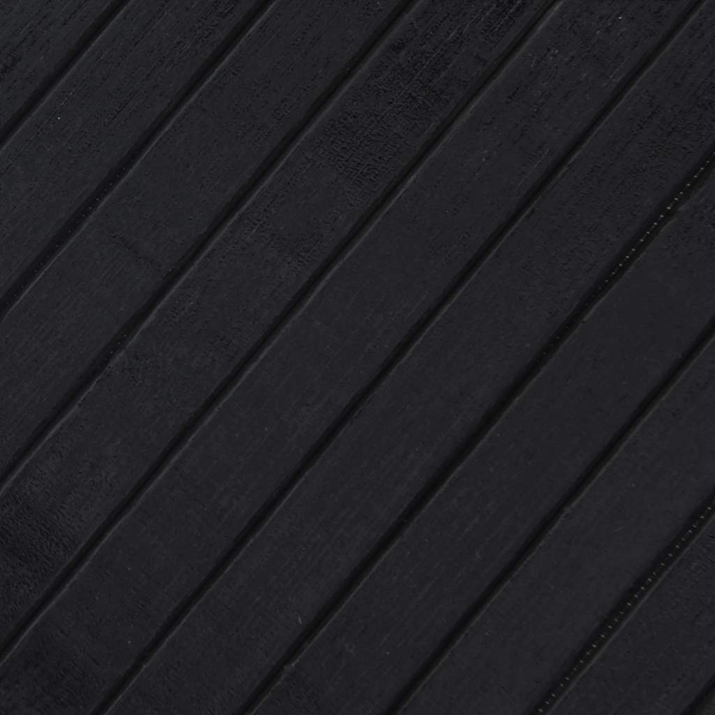 Tappeto Rettangolare Nero 100x100 cm in Bambù