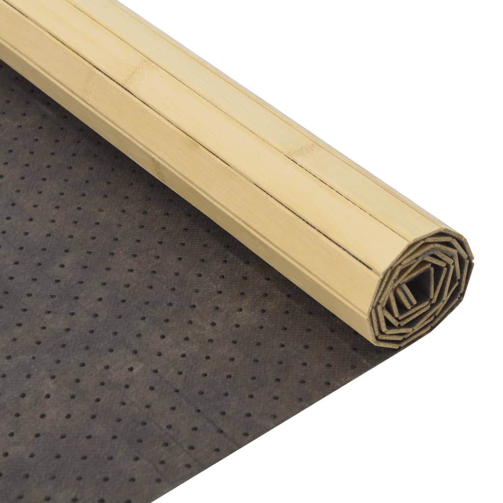 Tappeto Rettangolare Naturale Chiaro 100x100 cm in Bambù