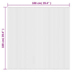 Tappeto Rettangolare Grigio 100x100 cm in Bambù