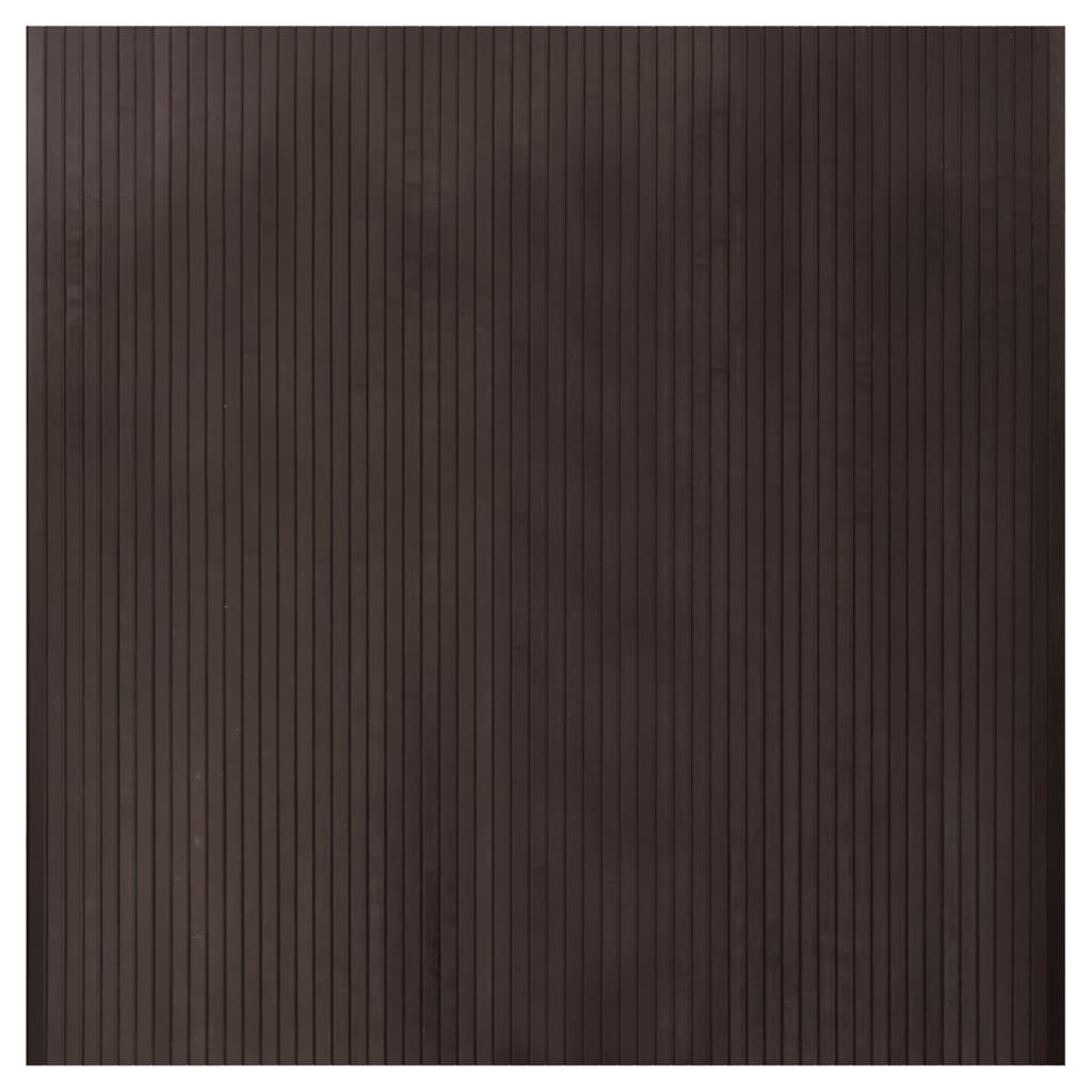 Tappeto Rettangolare Marrone Scuro 100x100 cm in Bambù