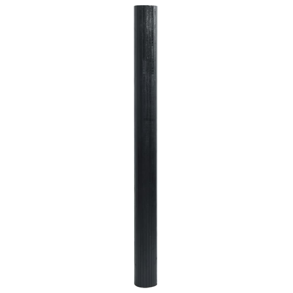 Tappeto Rettangolare Nero 100x200 cm in Bambù