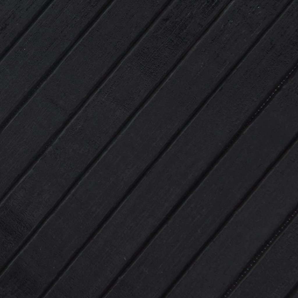 Tappeto Rettangolare Nero 100x200 cm in Bambù