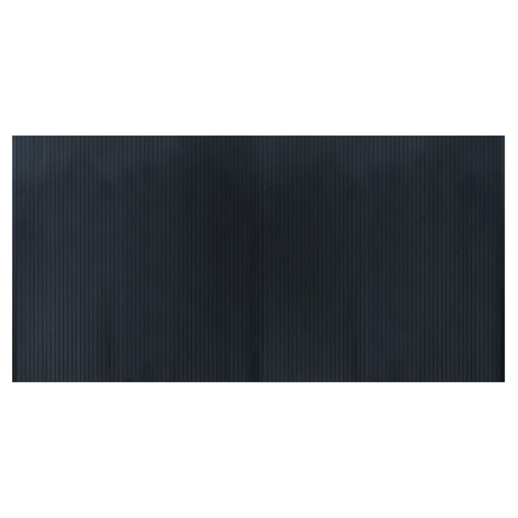 Tappeto Rettangolare Grigio 100x200 cm in Bambù