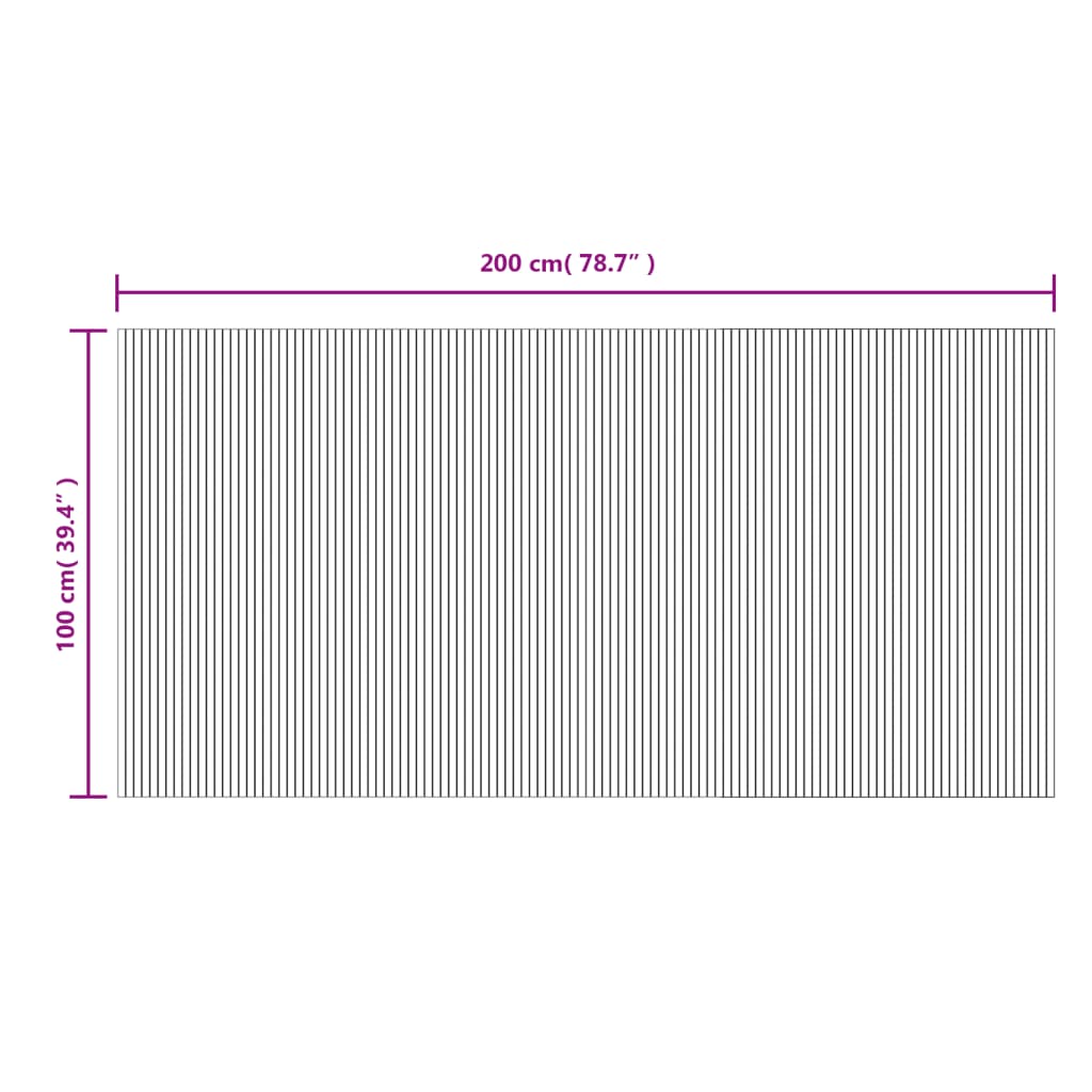 Tappeto Rettangolare Marrone Scuro 100x200 cm in Bambù