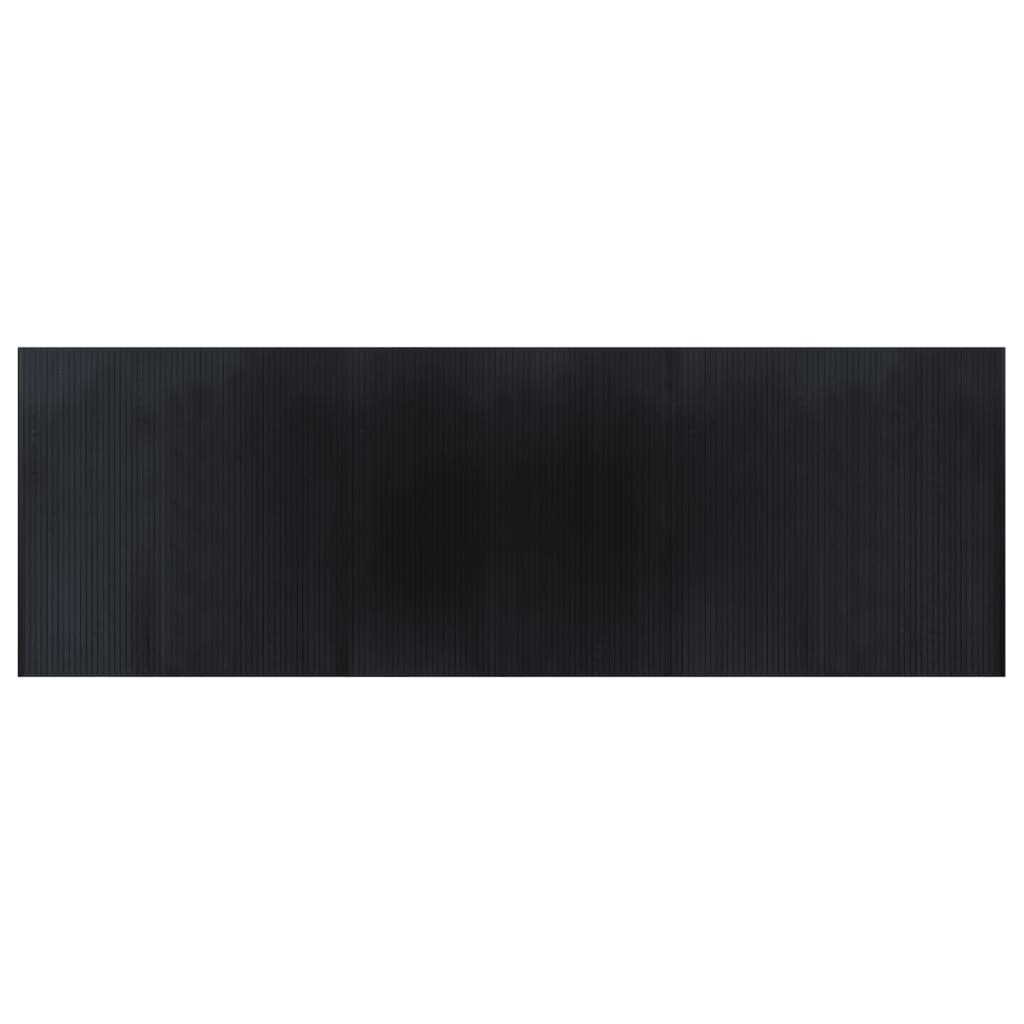Tappeto Rettangolare Nero 100x300 cm in Bambù