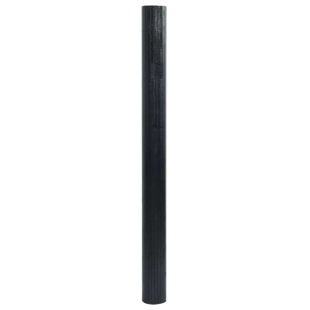 Tappeto Rettangolare Nero 100x300 cm in Bambù