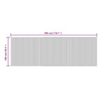 Tappeto Rettangolare Grigio 100x300 cm in Bambù