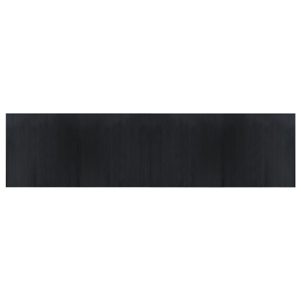 Tappeto Rettangolare Nero 100x400 cm in Bambù