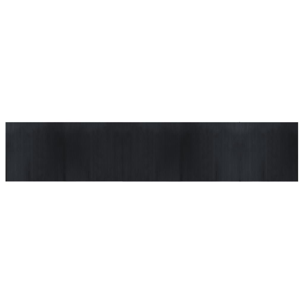 Tappeto Rettangolare Nero 100x500 cm in Bambù