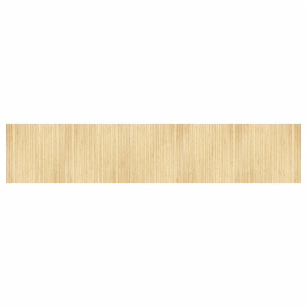 Tappeto Rettangolare Natura Chiaro 100x500 cm in Bambù