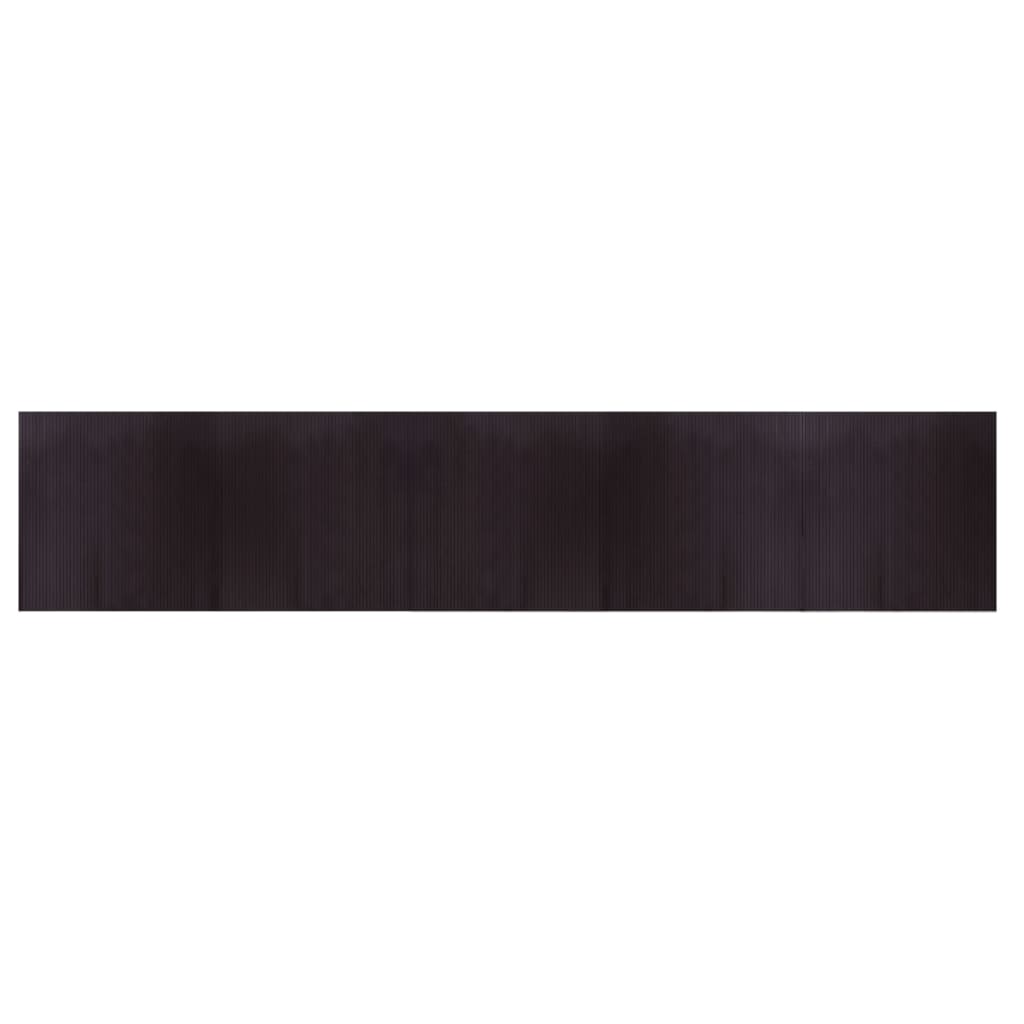 Tappeto Rettangolare Marrone Scuro 100x500 cm in Bambù