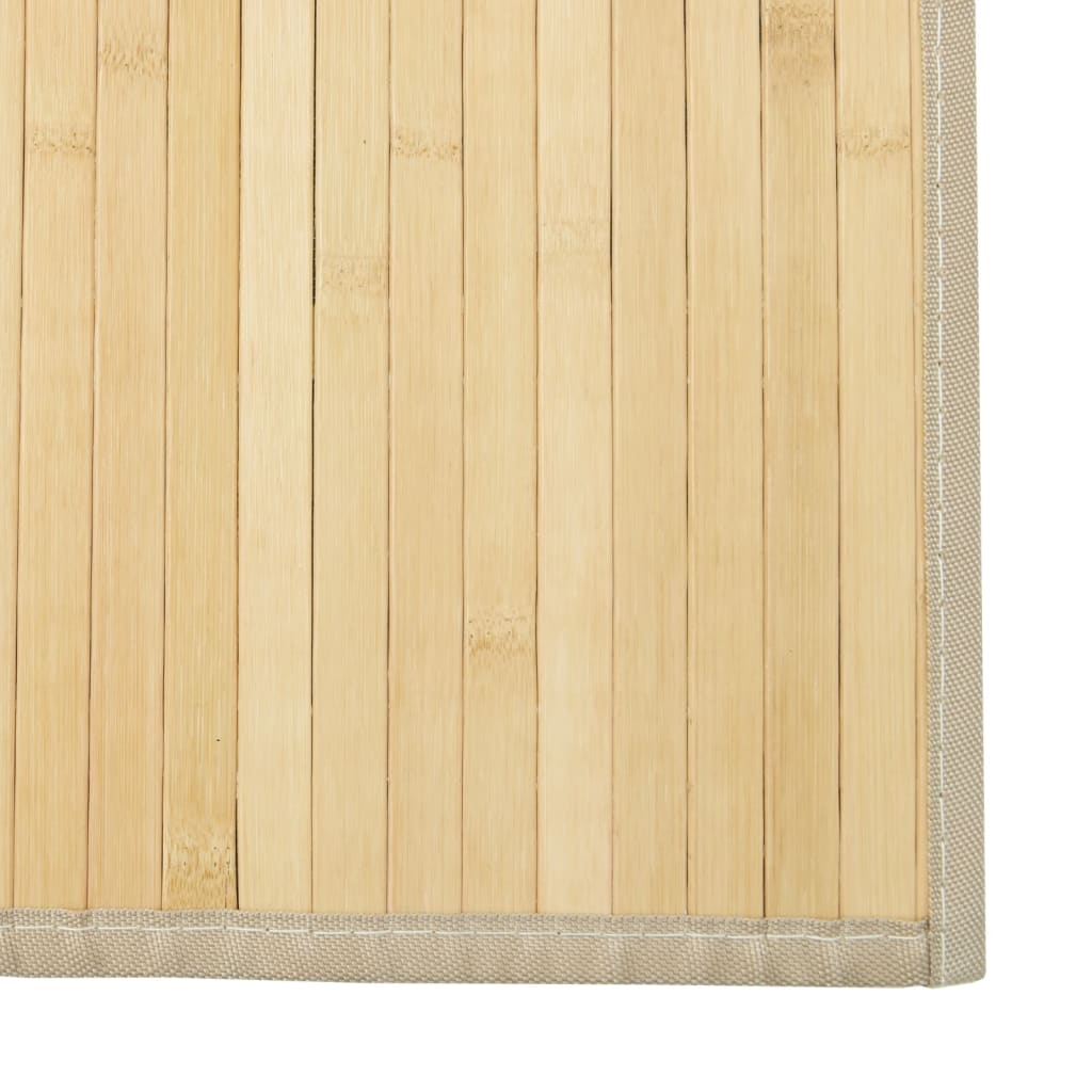 Tappeto Rettangolare Naturale Chiaro 60x100 cm in Bambù