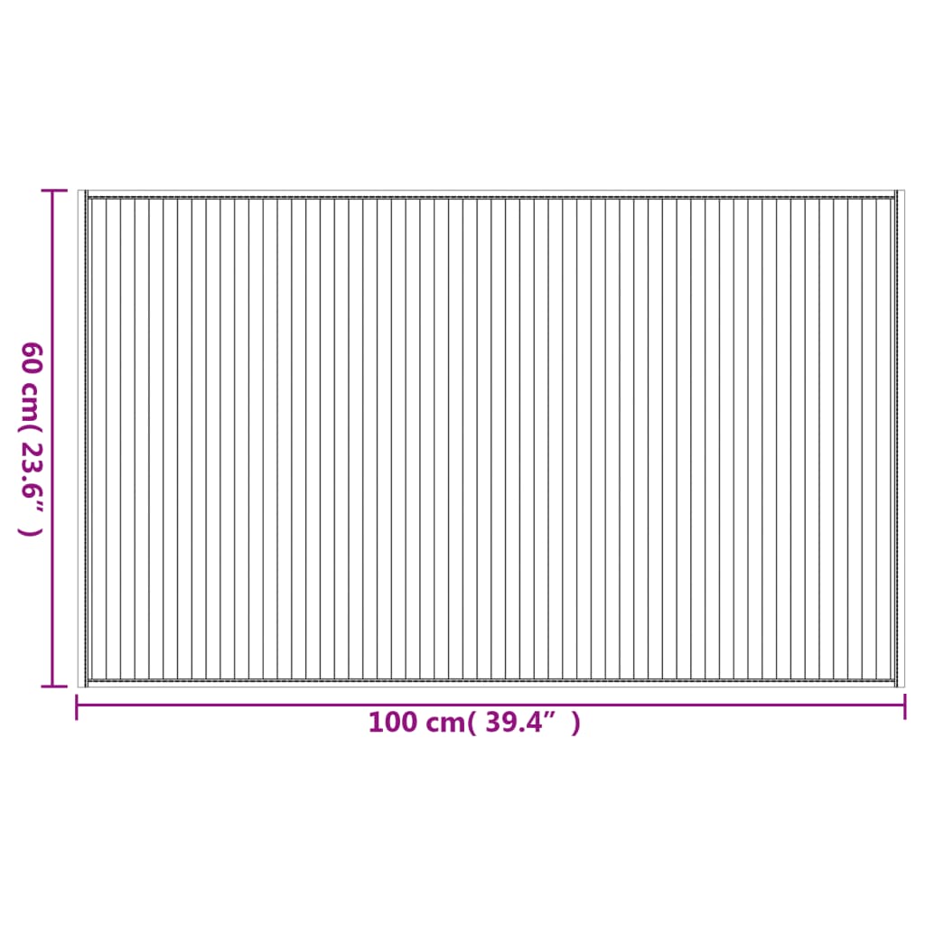Tappeto Rettangolare Naturale Chiaro 60x100 cm in Bambù