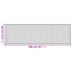 Tappeto Rettangolare Grigio 60x200 cm in Bambù