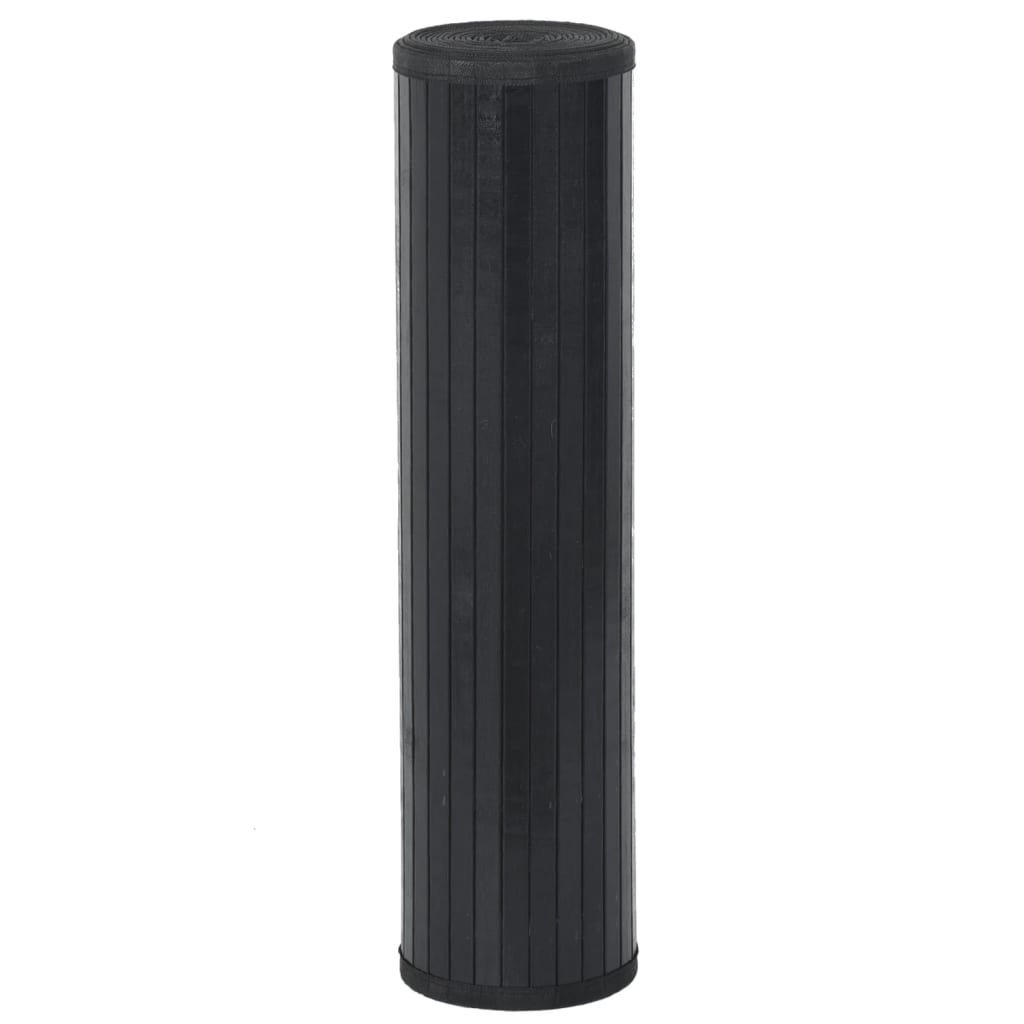 Tappeto Rettangolare Nero 60x400 cm in Bambù