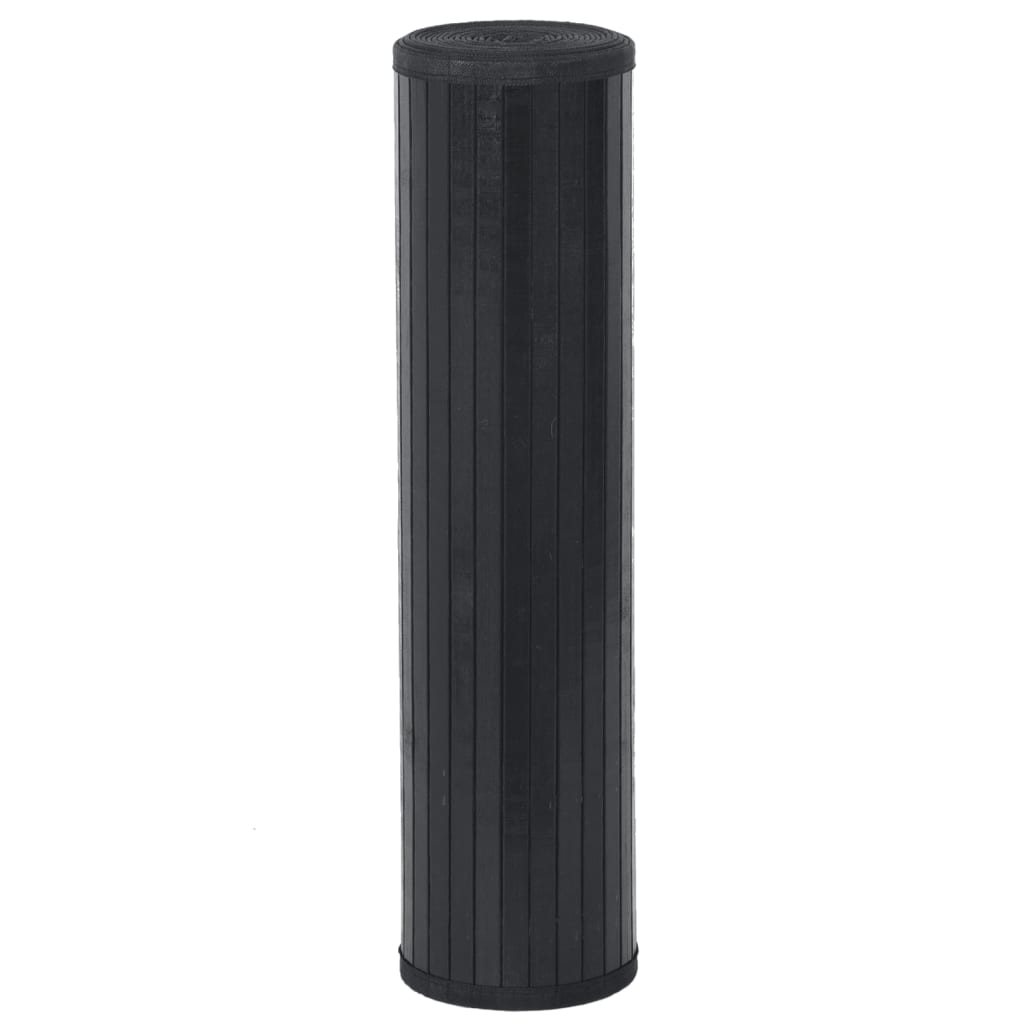 Tappeto Rettangolare Nero 60x500 cm in Bambù