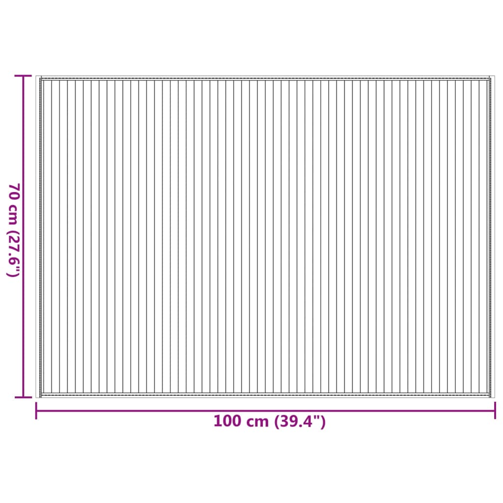 Tappeto Rettangolare Nero 70x100 cm in Bambù