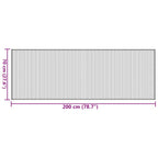 Tappeto Rettangolare Grigio 70x200 cm in Bambù