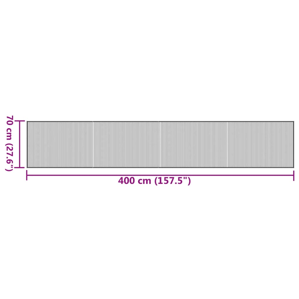 Tappeto Rettangolare Marrone Scuro 70x400 cm in Bambù