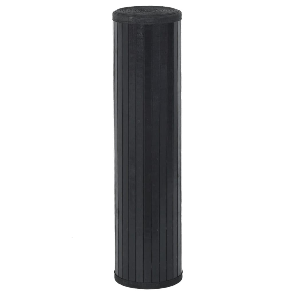 Tappeto Rettangolare Nero 70x500 cm in Bambù